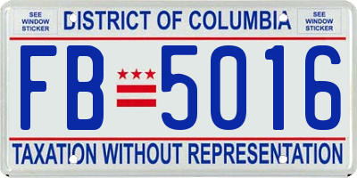 DC license plate FB5016