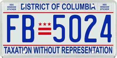 DC license plate FB5024