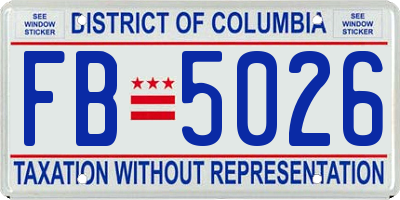 DC license plate FB5026