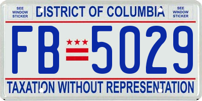 DC license plate FB5029