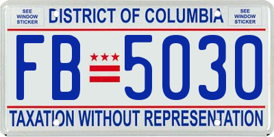 DC license plate FB5030