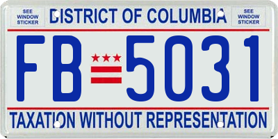 DC license plate FB5031