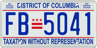 DC license plate FB5041