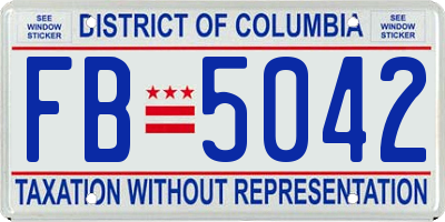 DC license plate FB5042