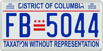 DC license plate FB5044