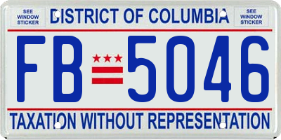 DC license plate FB5046