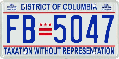 DC license plate FB5047