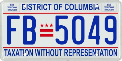 DC license plate FB5049