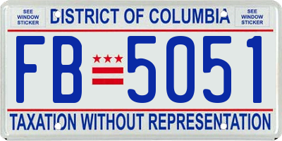 DC license plate FB5051