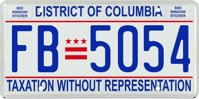 DC license plate FB5054