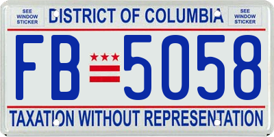 DC license plate FB5058