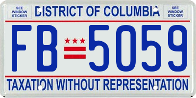 DC license plate FB5059