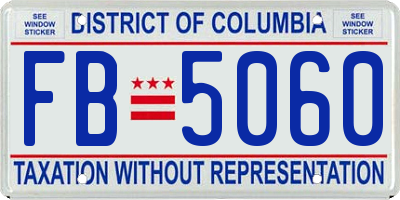 DC license plate FB5060