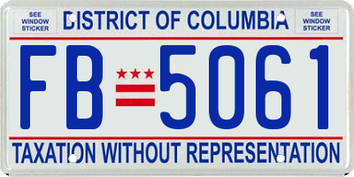 DC license plate FB5061