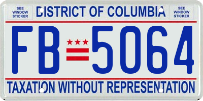 DC license plate FB5064