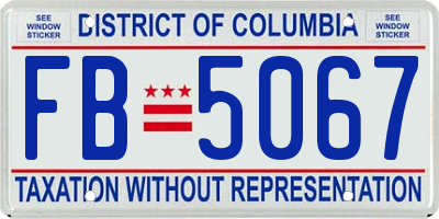 DC license plate FB5067