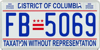 DC license plate FB5069