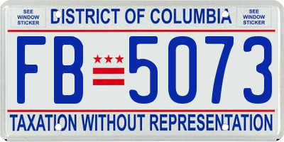 DC license plate FB5073