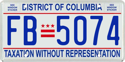 DC license plate FB5074