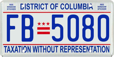 DC license plate FB5080