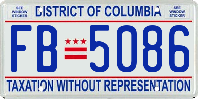 DC license plate FB5086