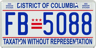 DC license plate FB5088