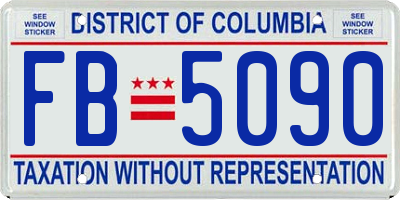 DC license plate FB5090