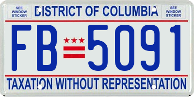 DC license plate FB5091