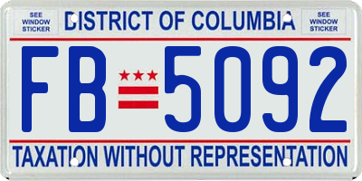 DC license plate FB5092