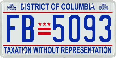 DC license plate FB5093