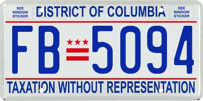 DC license plate FB5094