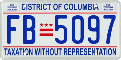 DC license plate FB5097