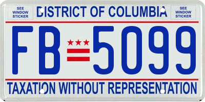 DC license plate FB5099