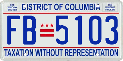 DC license plate FB5103