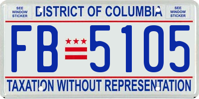 DC license plate FB5105