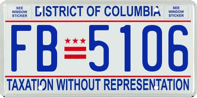 DC license plate FB5106