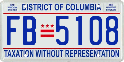 DC license plate FB5108