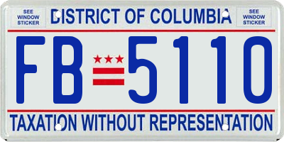 DC license plate FB5110