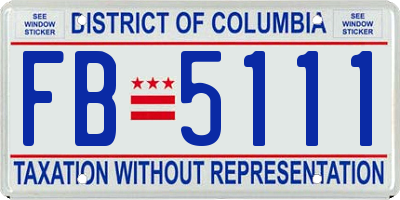 DC license plate FB5111