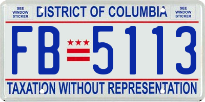 DC license plate FB5113