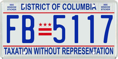 DC license plate FB5117