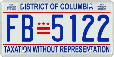 DC license plate FB5122