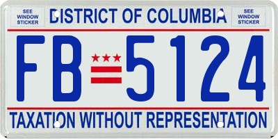 DC license plate FB5124