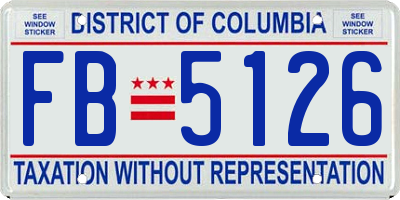 DC license plate FB5126