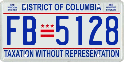 DC license plate FB5128