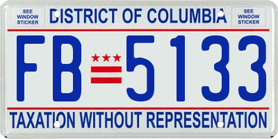 DC license plate FB5133