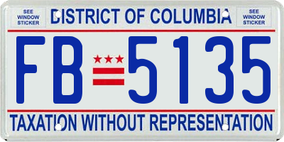 DC license plate FB5135