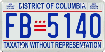 DC license plate FB5140