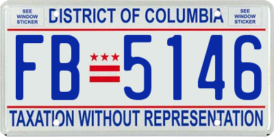 DC license plate FB5146