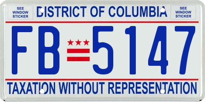 DC license plate FB5147